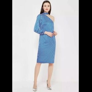 Banana Republic Blue Striped Midi Dress